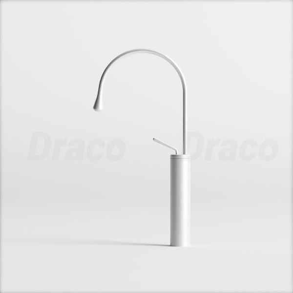 Vòi Lavabo Nóng Lạnh Đồng Thau Thiết Kế Đầu Giọt Nước Draco F2151W - Trắng