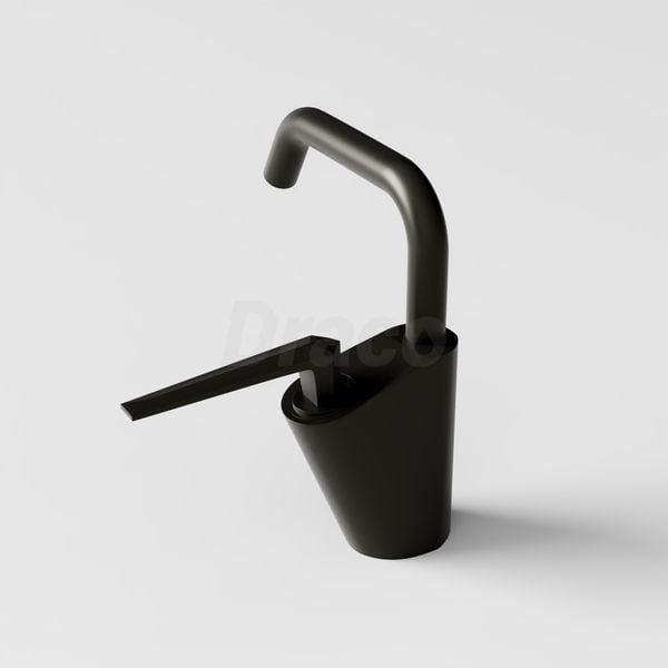 Vòi Lavabo Nóng Lạnh Draco F2161GR Đồng Thau Mạ PVD Xám - Thiết Kế Tay Đa Giác/Tay Dẹp