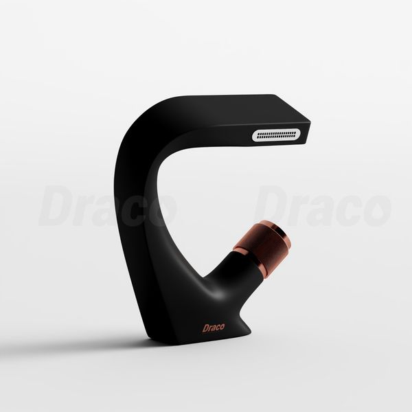 Vòi Lavabo Nóng Lạnh Đồng Thau Draco F2174B Màu Đen