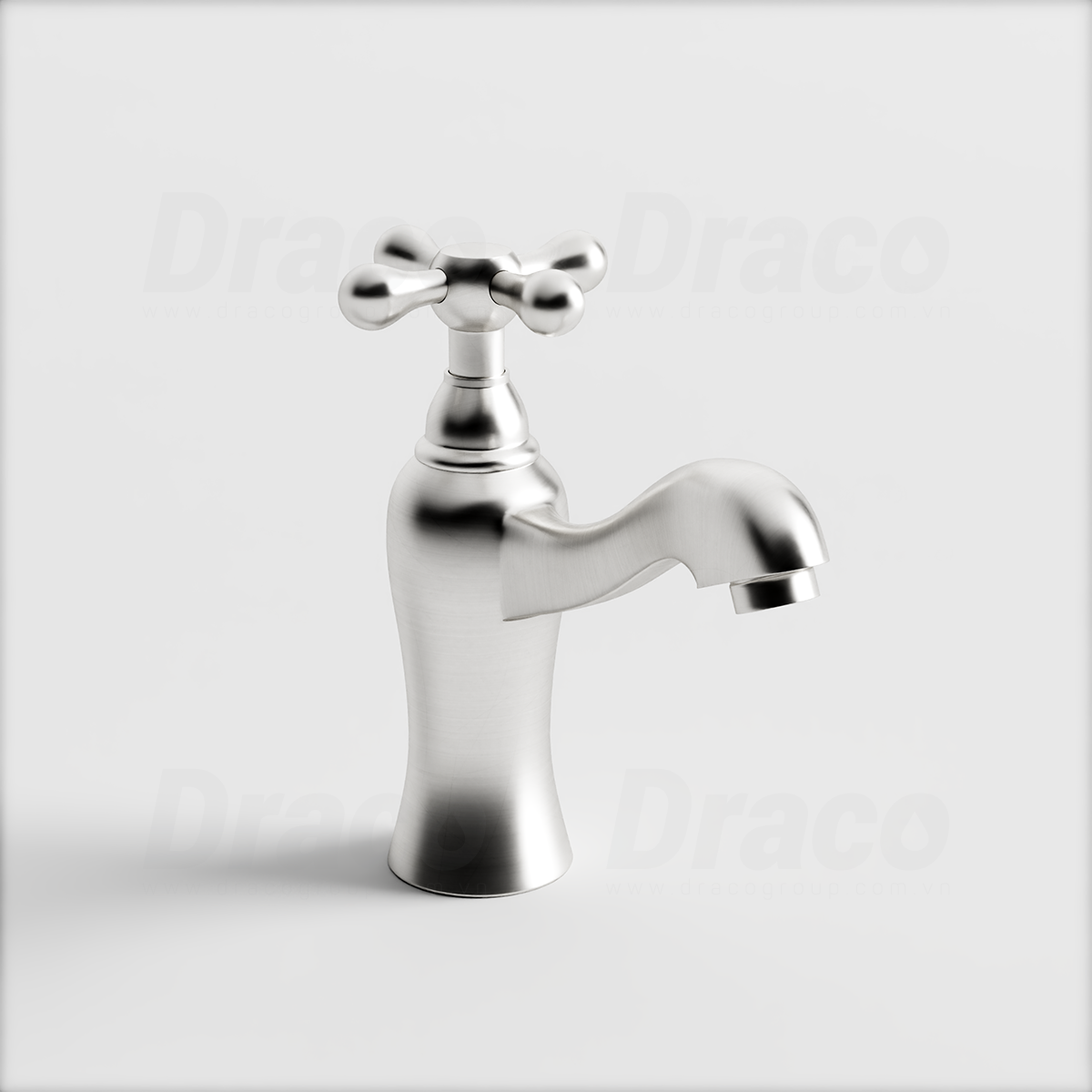 Vòi Lavabo Lạnh Inox 304 Thiết Kế Tay Xoay Draco F2230IX