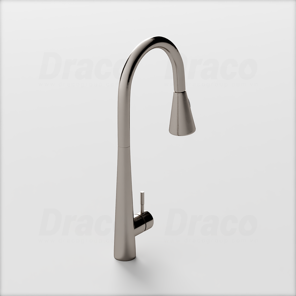 Vòi Rửa Chén Nóng Lạnh Inox 304 Dạng Rút Draco F3140I