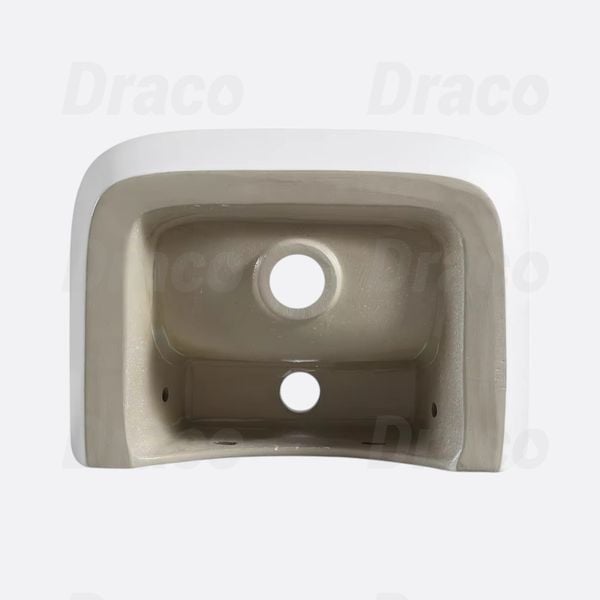 Lavabo Treo Không Ốp Chân Sứ Trắng Ceramic Cao Cấp Draco T2240S