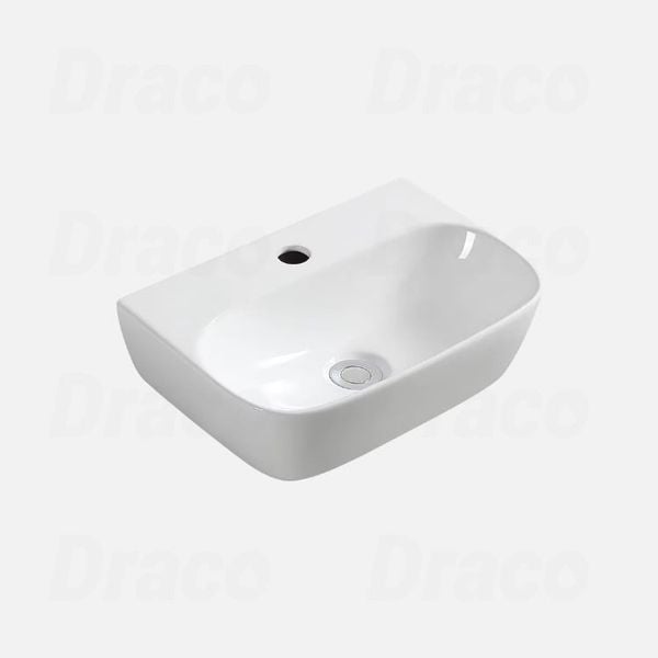 Lavabo Treo Không Ốp Chân Sứ Trắng Ceramic Cao Cấp Draco T2240S