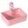 Lavabo Trẻ Em Đặt Bàn Hình Chữ Nhật Vòi 2 Tấc Draco LB3202P Màu Hồng
