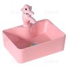 Lavabo Trẻ Em Đặt Bàn Hình Chữ Nhật Vòi 2 Tấc Draco LB3202P Màu Hồng