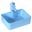 Lavabo Trẻ Em Đặt Bàn Hình Chữ Nhật Vòi 2 Tấc Draco LB3202B Màu Xanh Dương