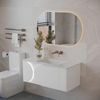 Tủ Lavabo Màu Trắng Draco T2110PT Chất Liệu Nhựa PVC Lõi Đặc Chống Nước Tuyệt Đối - Kèm Gương Led
