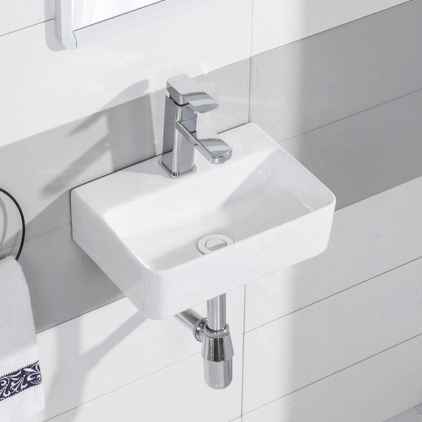 Lavabo Treo Không Ốp Chân Sứ Trắng Ceramic Cao Cấp Draco T2241S