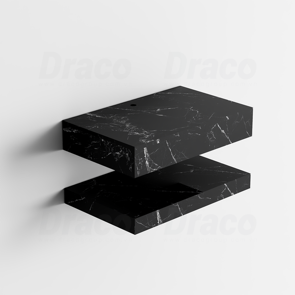 Bàn Đá 2 Tầng Chống Trầy Kiểu Lavabo Nổi Draco T2201 (800x500mm)