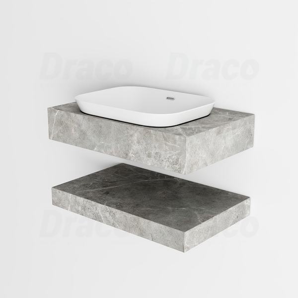 Bàn Đá 2 Tầng Chống Trầy Kiểu Lavabo Bán Âm Draco T2209 (800x500mm)