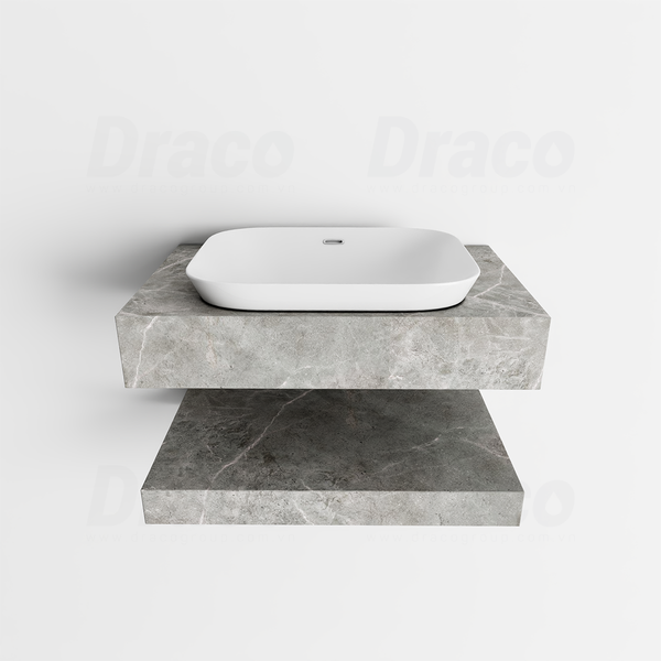 Bàn Đá 2 Tầng Chống Trầy Kiểu Lavabo Bán Âm Draco T2209 (800x500mm)