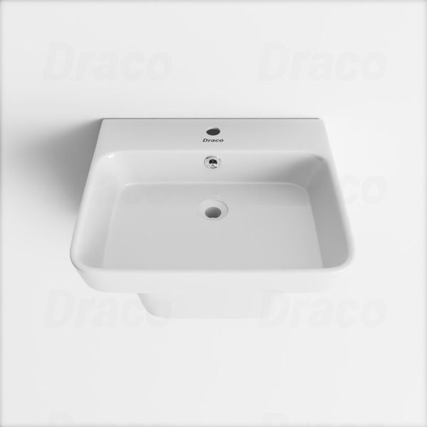 Lavabo Treo Liền Khối Sứ Trắng Ceramic Cao Cấp Draco T2238S