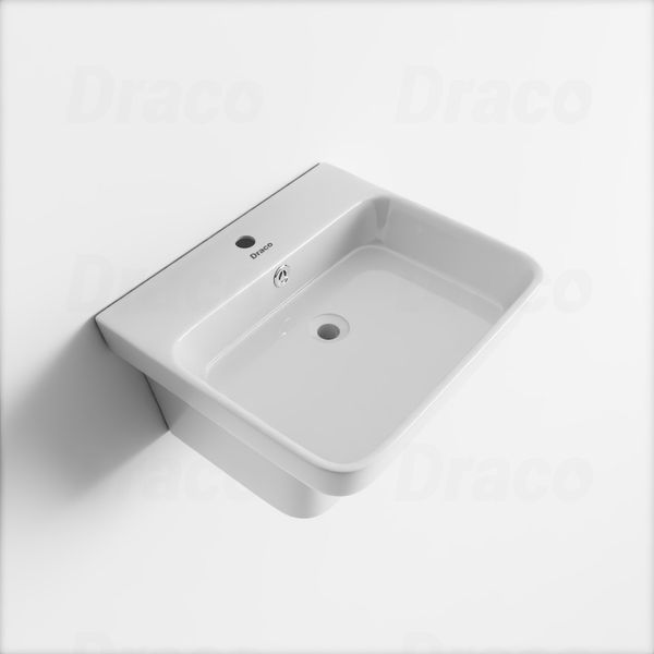 Lavabo Treo Liền Khối Sứ Trắng Ceramic Cao Cấp Draco T2238S