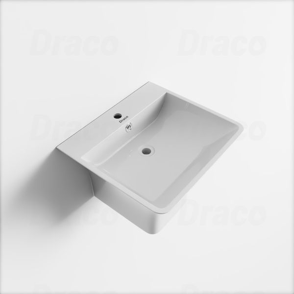 Lavabo Treo Liền Khối Sứ Trắng Ceramic Cao Cấp Draco T2239S