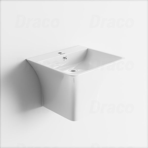 Lavabo Treo Liền Khối Sứ Trắng Ceramic Cao Cấp Draco T2239S