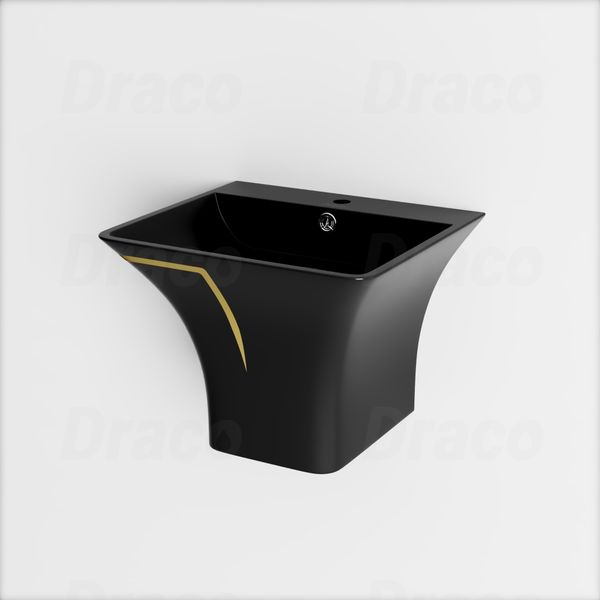 Lavabo Treo Chất Liệu Sứ Ceramic Cao Cấp Draco T2239SB - Màu Đen