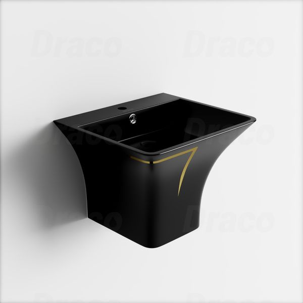 Lavabo Treo Chất Liệu Sứ Ceramic Cao Cấp Draco T2239SB - Màu Đen