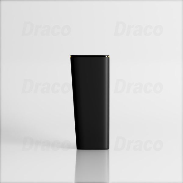 Lavabo Trụ Đứng Liền Khối Vuông Viền Vàng Draco T2404B - Màu Đen