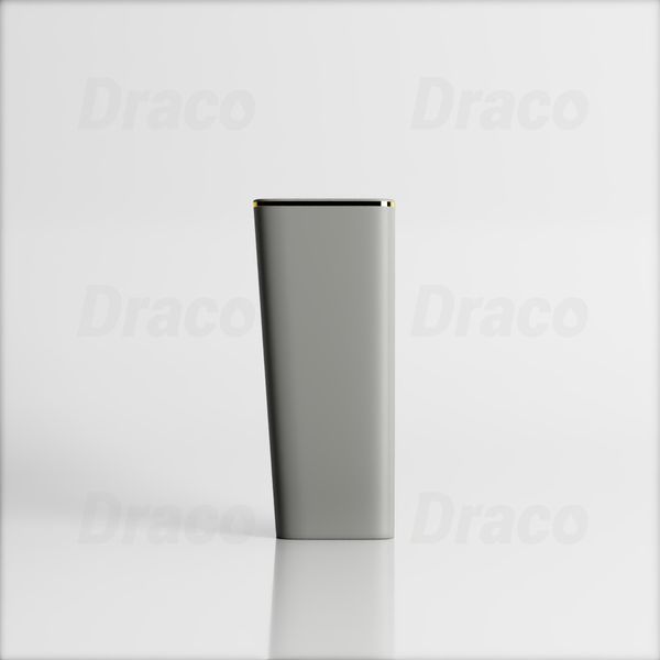 Lavabo Trụ Đứng Liền Khối Vuông Viền Vàng Draco T2404G - Màu Xám