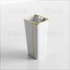 Lavabo Trụ Đứng Liền Khối Vuông Viền Vàng Draco T2404W - Màu Trắng