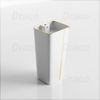 Lavabo Trụ Đứng Liền Khối Vuông Viền Vàng Draco T2404W - Màu Trắng