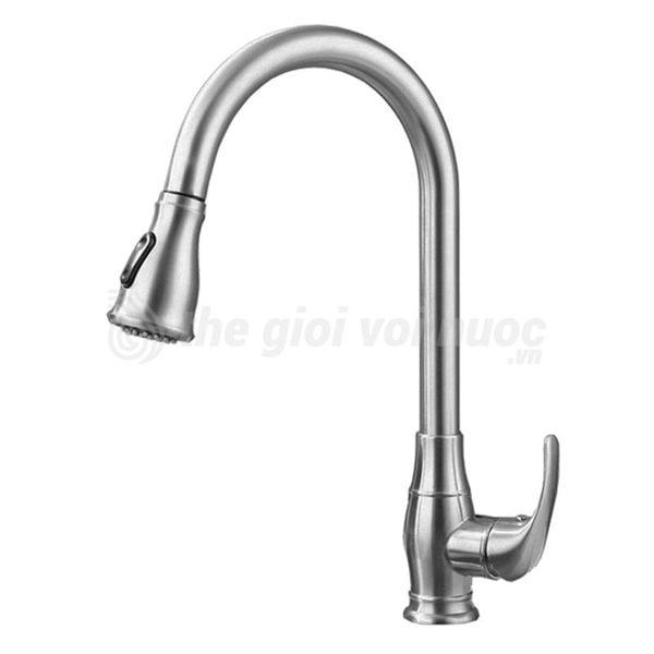 Vòi Rửa Chén Nóng Lạnh Inox 304 Rút Draco F3142I