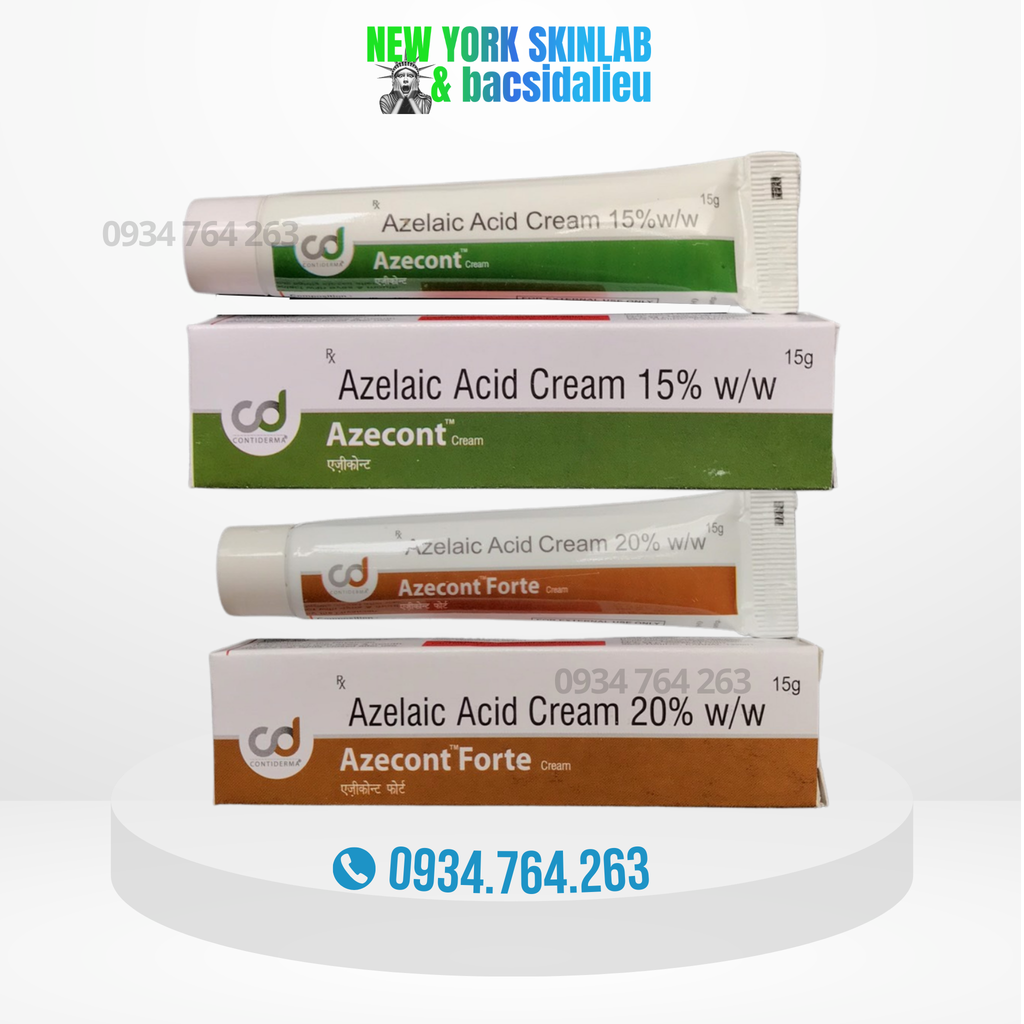 Azecont cream (15g) azelaic acid 20% & 15% - kem trị thâm, mờ thâm ...