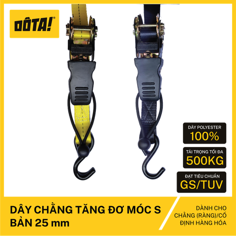 Dây chằng Tăng đơ Móc S bản 25mm