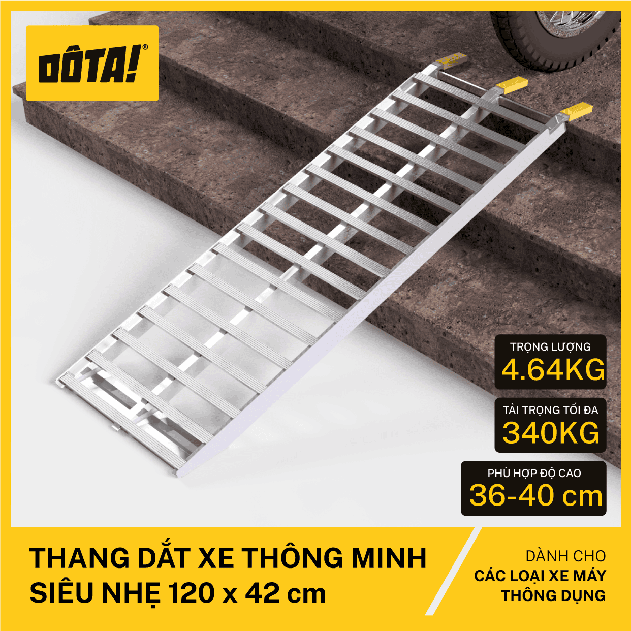 Thang Dắt Xe Thông Minh Siêu Nhẹ 120x42CM – DÔTA Việt Nam