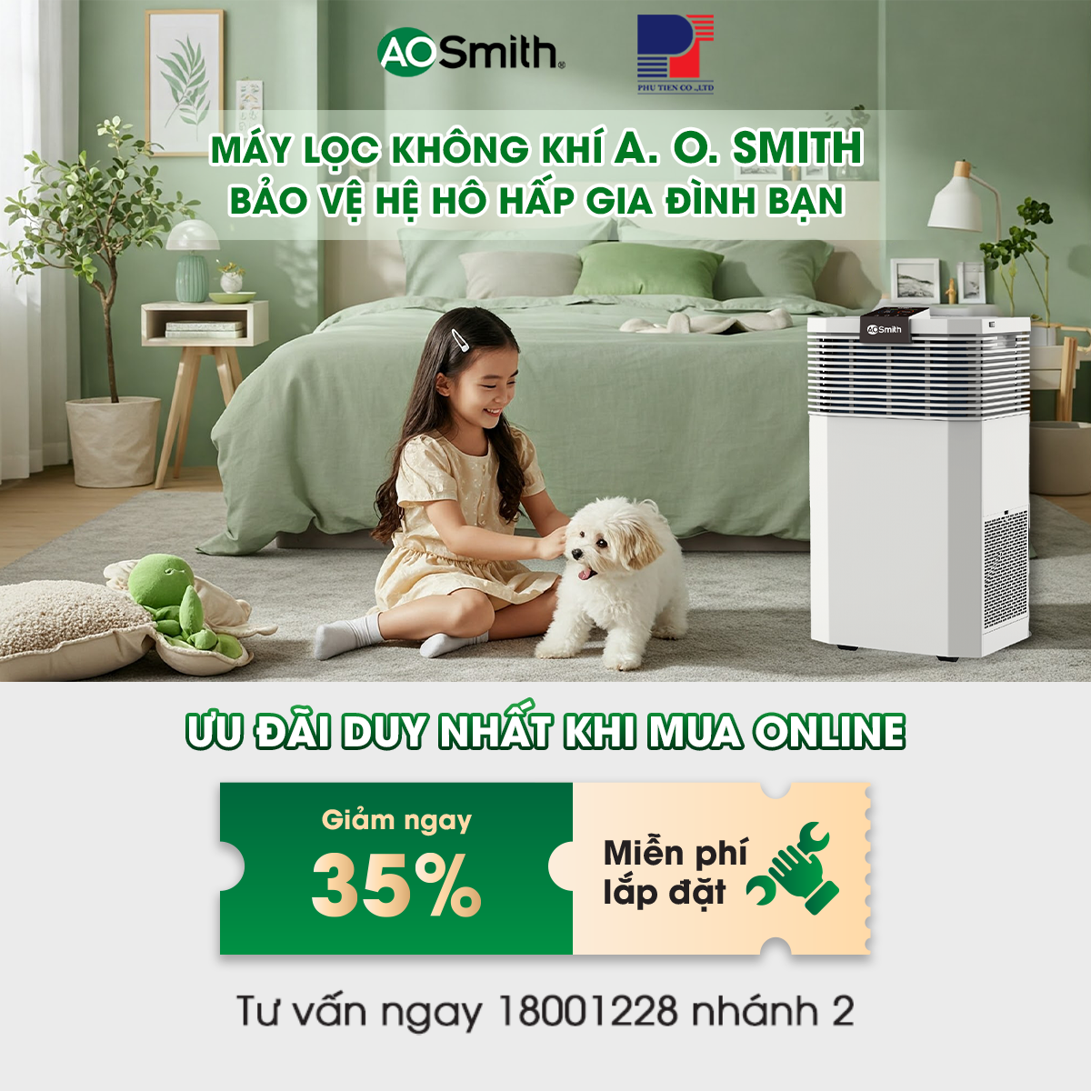 Máy lọc không khí A.O.Smith KJ420F-B01