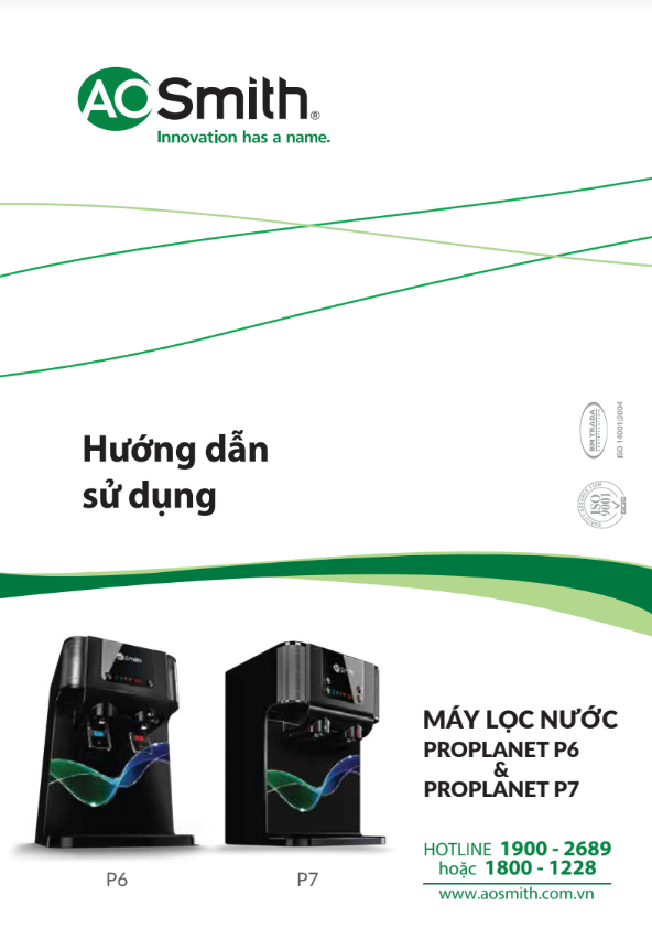 Hướng dẫn sử dụng máy lọc nước A. O. Smith ProPlanet P7