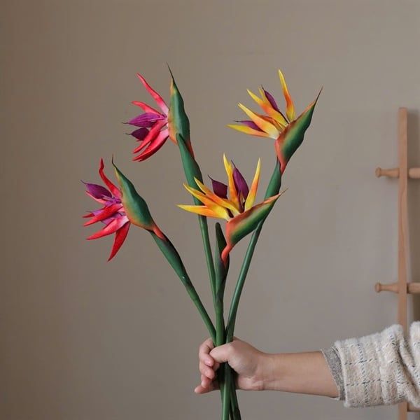 Hoa Giả- Hoa Chuối Thiên Điểu Cao Su Nhiều Màu Sắc 90 cm