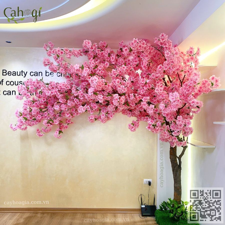 Thi Công Cây Hoa Đào Giả Spa