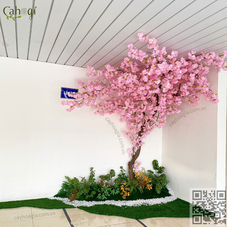 dịch vụ thi công cây hoa anh đào giả