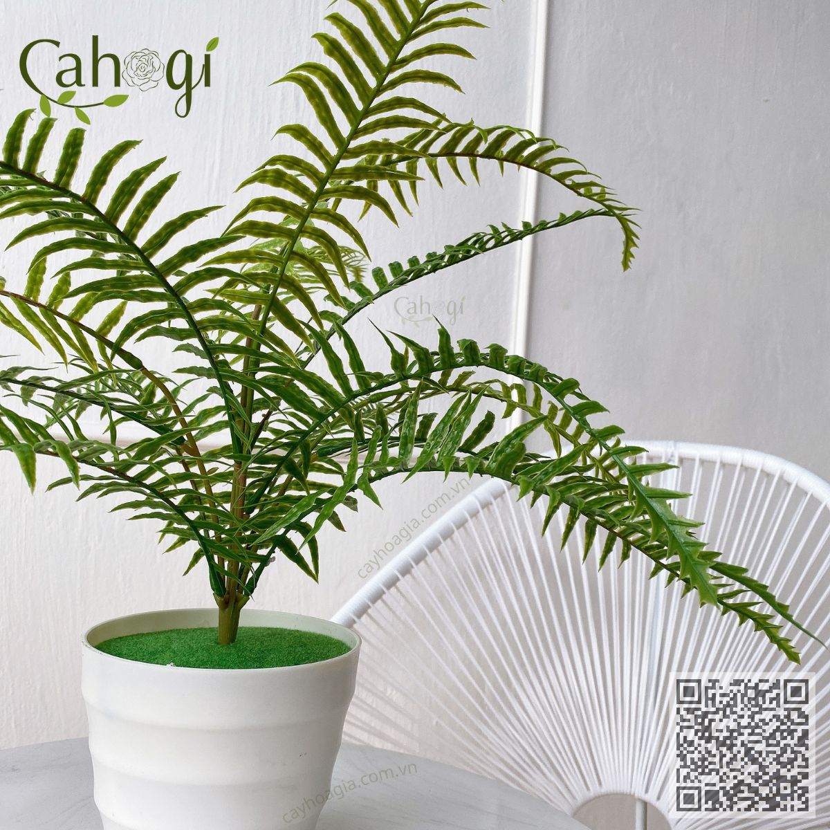 Dương Xỉ Giả Cổ Đại 56 Cm 15 Lá