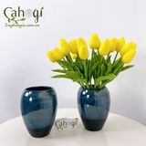 Lọ Sứ Cắm Hoa Oval Men Xanh Giả Cổ