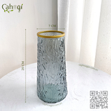 Bình Thuỷ Tinh Nước Chảy Miệng Mạ Vàng Kim 20x7x10 Cm