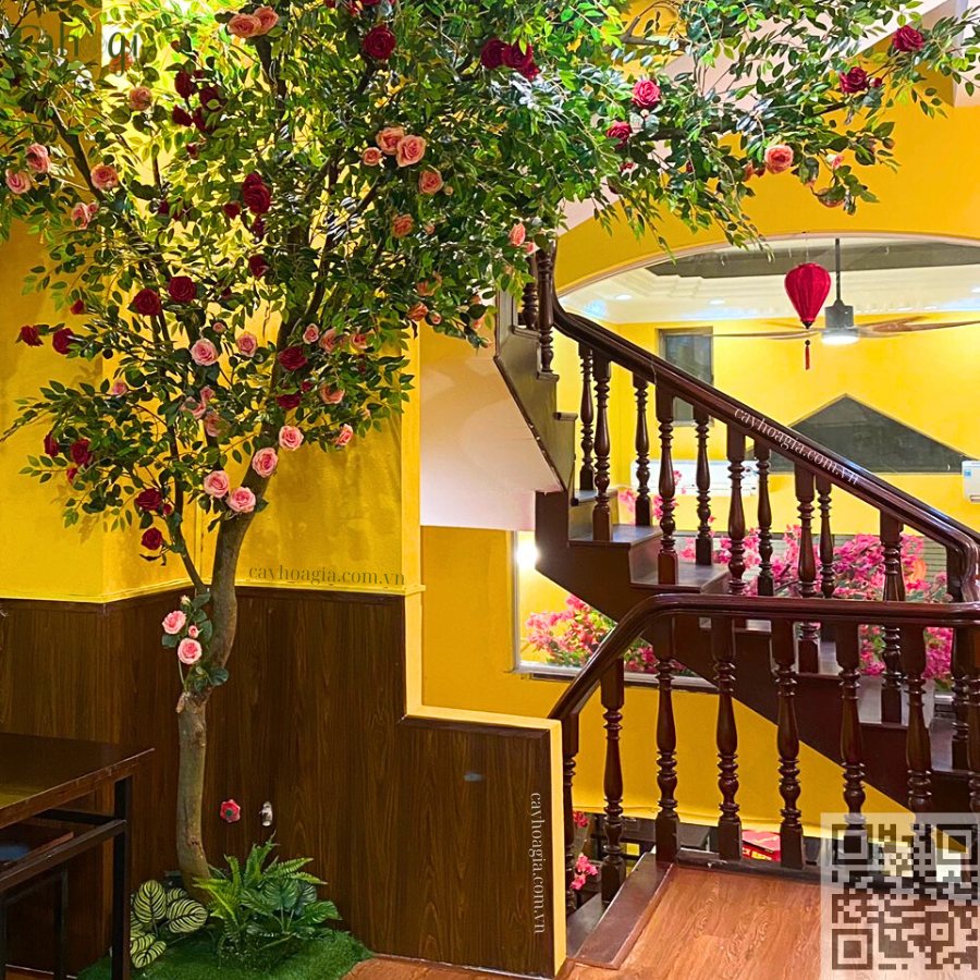 Thi Công Lắp Đặt Cây Hoa Hồng Giả 3