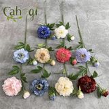 Hoa Giả Hoa Mẫu Đơn Bông Lớn 2 Nụ Nhiều Màu 70 Cm