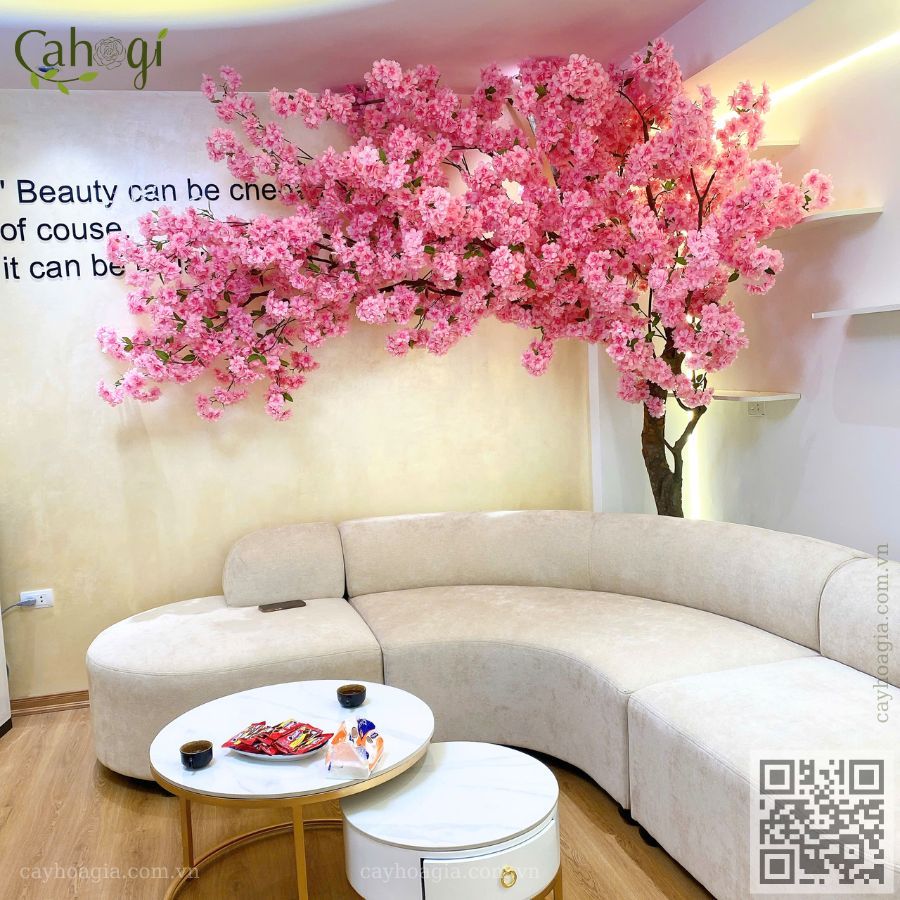 Thi Công Cây Hoa Đào Giả Spa 4
