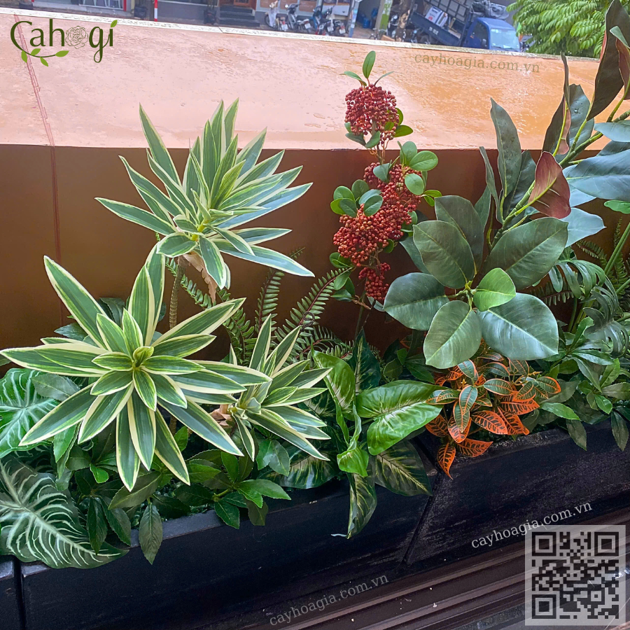 bồn cây giả cây nhựa