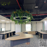 Thi Công Cắm Cây Giả Trang Trí Đèn Treo Trần Văn Phòng