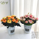 Chậu Hoa Giả Để Bàn - Xô Hoa Trà Cắm Sẵn 20 Cm