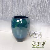 Lọ Sứ Cắm Hoa Oval Men Xanh Giả Cổ