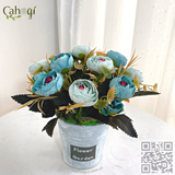 Chậu Hoa Giả Để Bàn - Xô Hoa Trà Cắm Sẵn 20 Cm