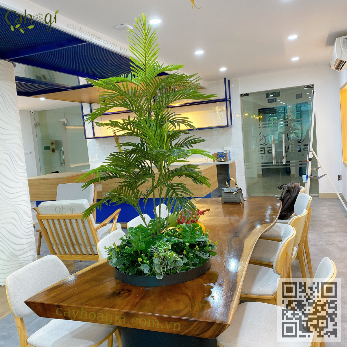 bồn cây giả văn phòng-1