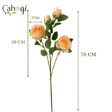 Hoa Giả - Hoa Hồng Cành Lớn 4 Bông 75 Cm