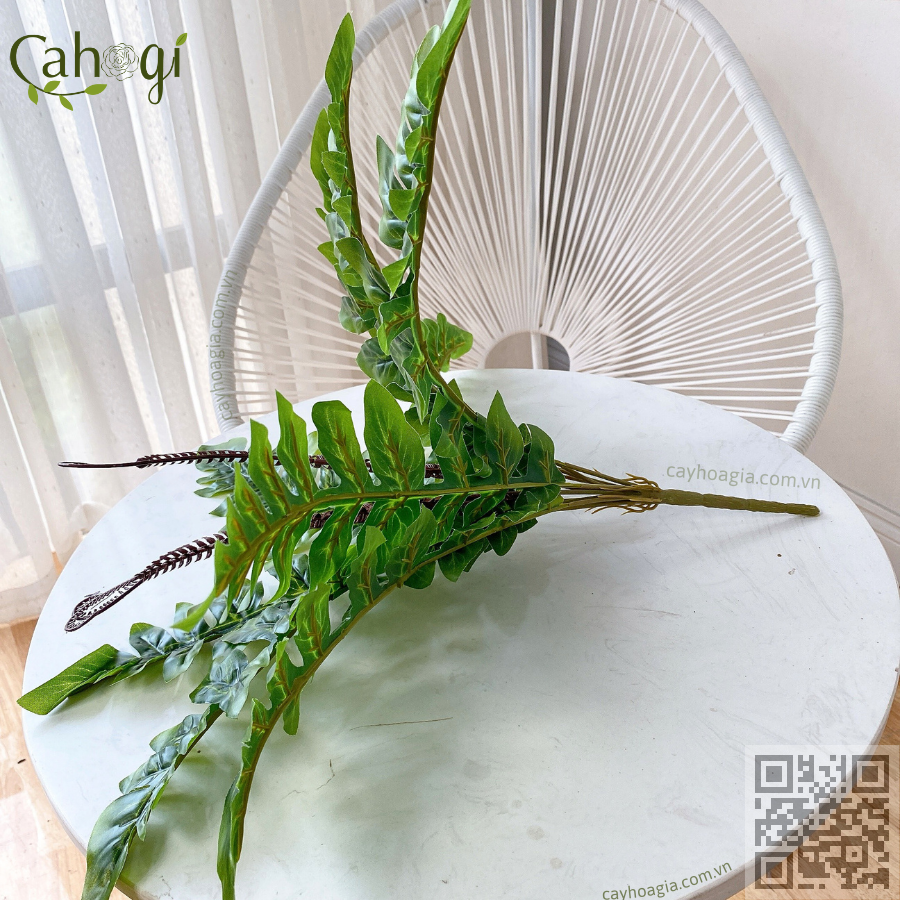 Cây Giả - Dương Xỉ Hạnh Phúc 9 Lá Ngọn Vươn Cao Cấp 45 Cm
