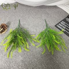 Cây Giả - Cây Môn Xanh Lòng Trắng 9 Lá 32 Cm