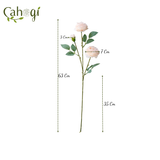 Hoa Giả - Hoa Hồng Quý Tộc 3 Bông Trên Cành 63 Cm